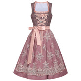 Germany Oktoberfest Green Lace - up Beer Dress Cosplay Costume - Coscosmos